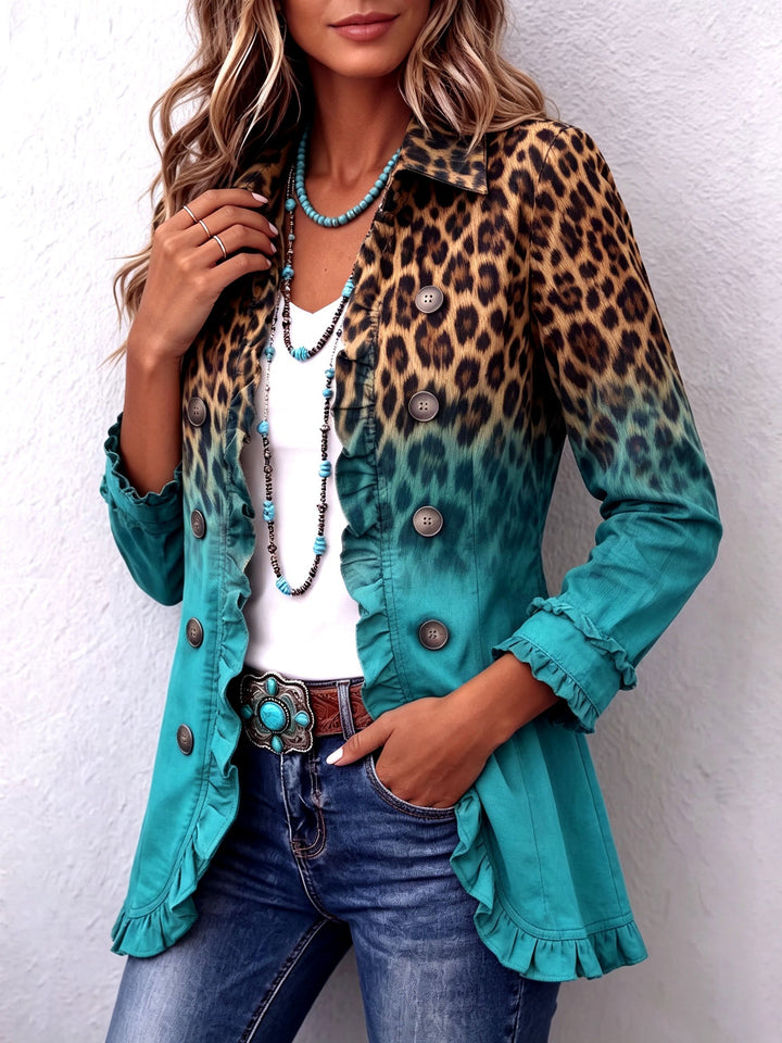 Giuseppina | Blazer Léopard Sfumato avec Volants