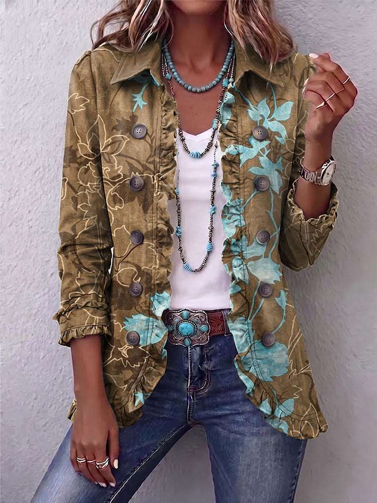 Domenica | Veste Florale Dégradée avec Volants
