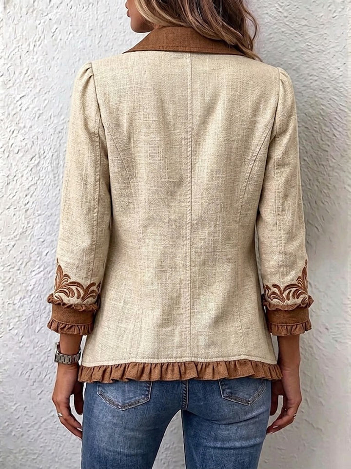 Iolanda | Veste Florale Brodée avec Volants