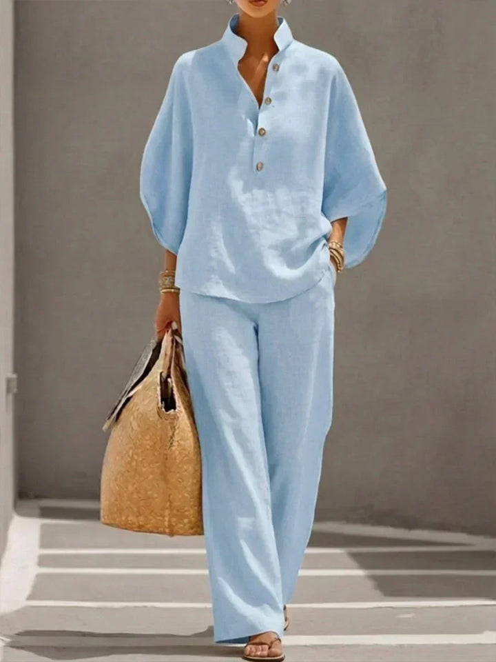 Maribel | Ensemble avec Manches Chauve-Souris et Pantalons Amples