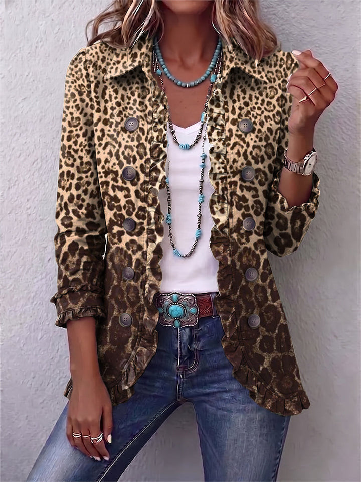 Gina | Veste Léopard avec Volants
