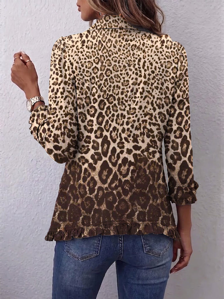 Gina | Veste Léopard avec Volants