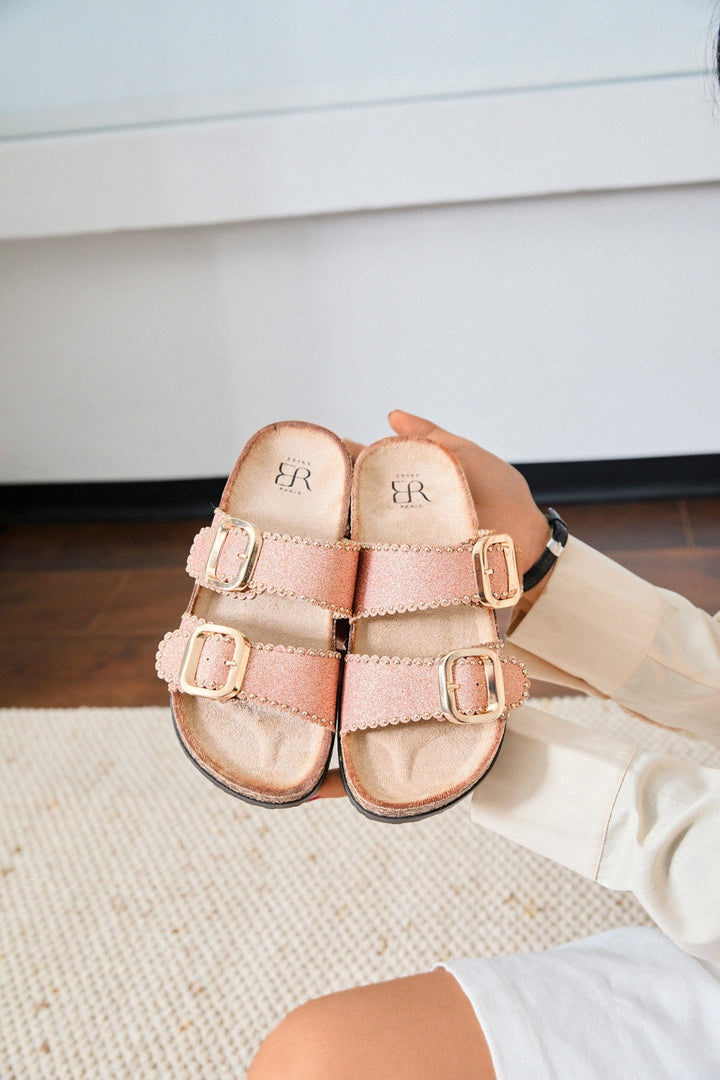 Zinaida | Sandale Wedge Champagne Rose