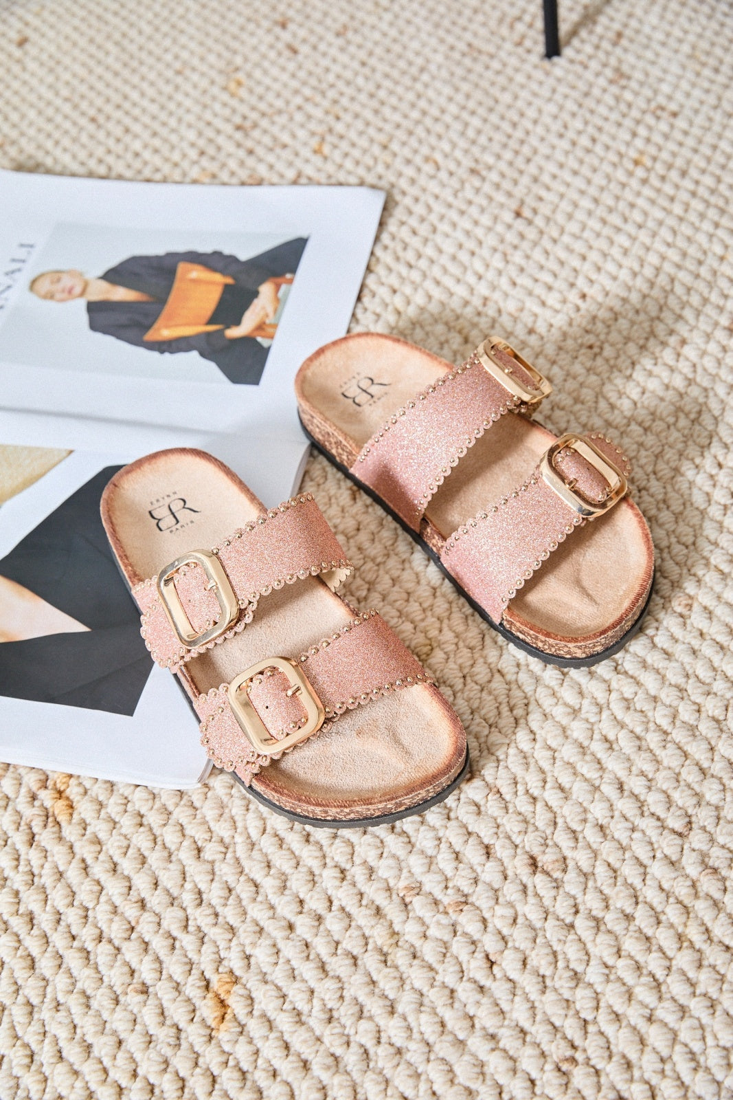Zinaida | Sandale Wedge Champagne Rose