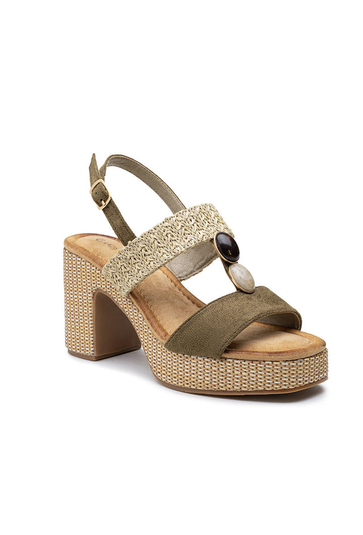 Gitana | Sandale à Talon Wedge Verte