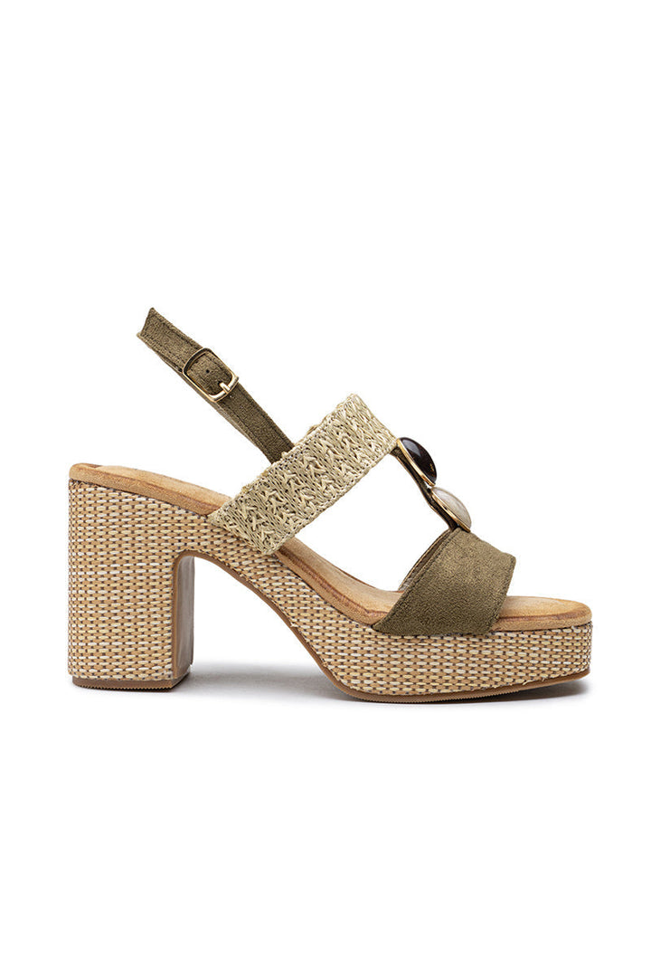 Gitana | Sandale à Talon Wedge Verte