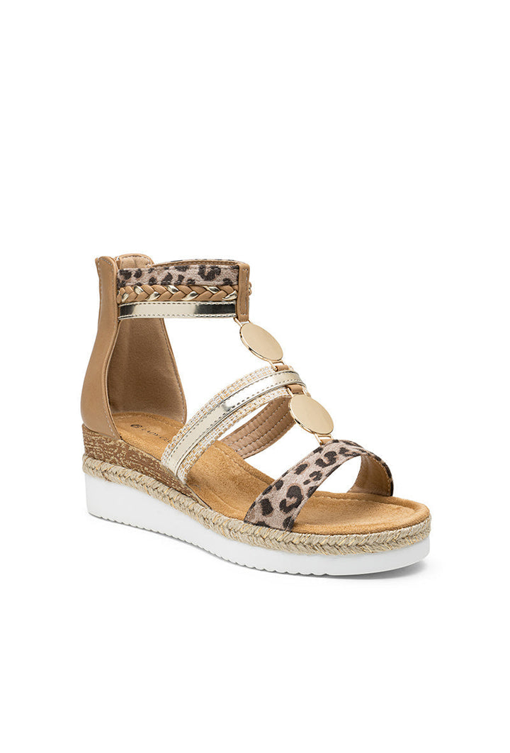 Delyth | Sandale Wedge Léopard
