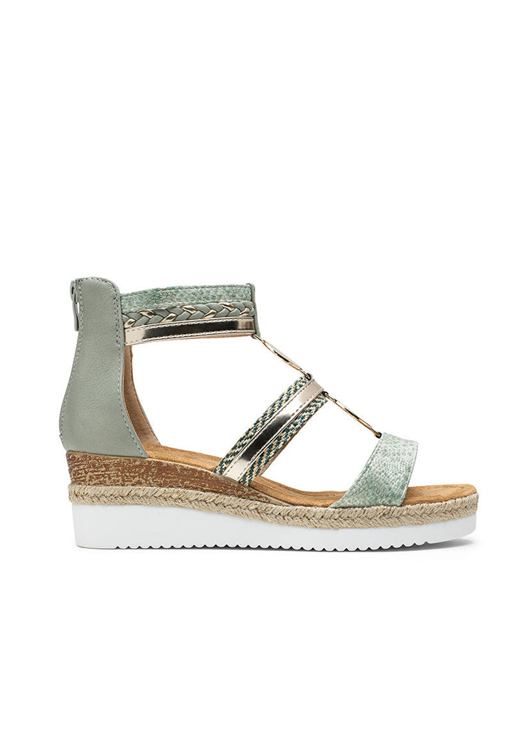 Nixie | Sandale Wedge Verte