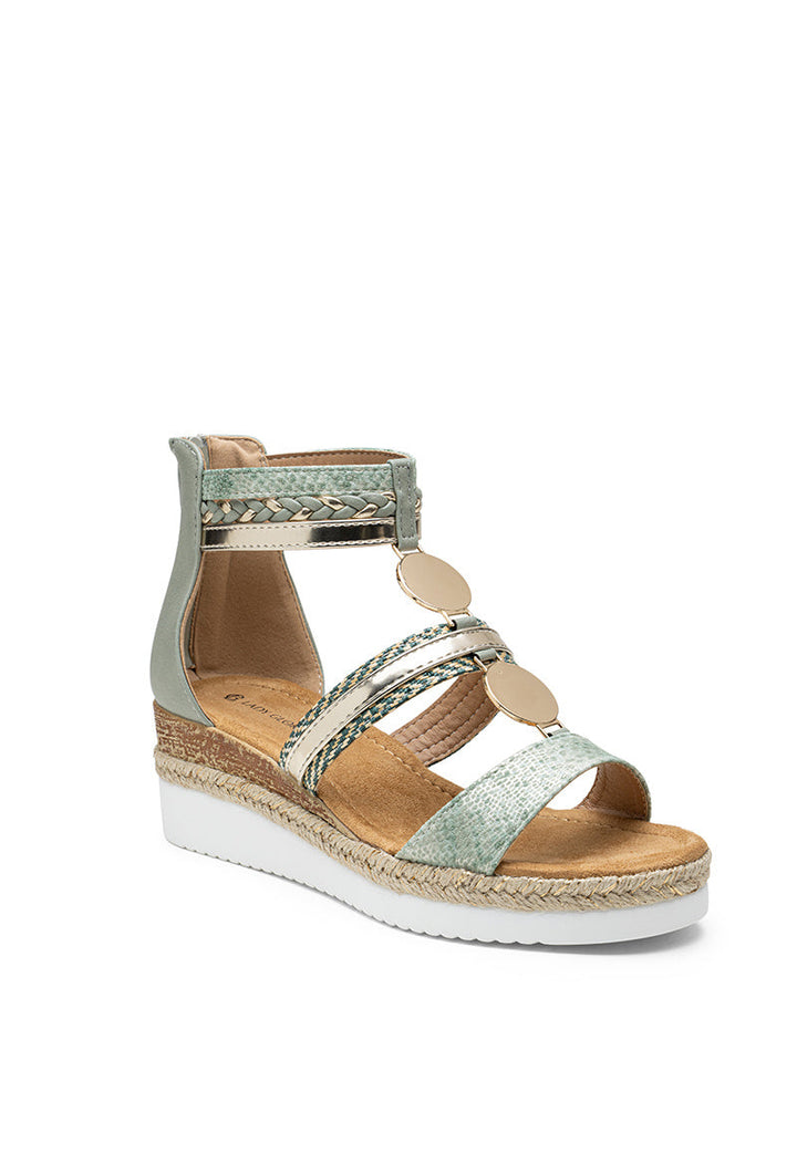 Nixie | Sandale Wedge Verte