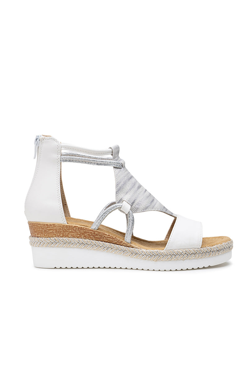 Elouise | Sandale Wedge Blanche