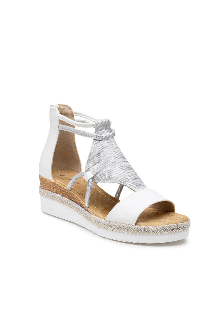 Elouise | Sandale Wedge Blanche