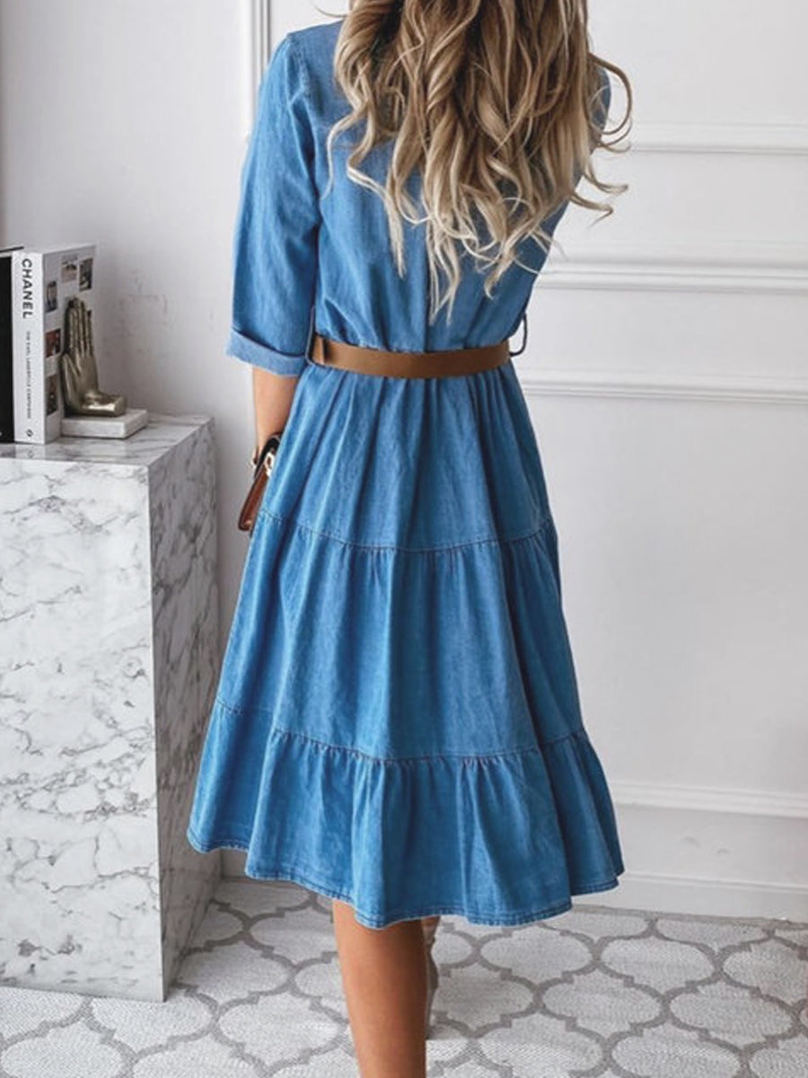 Barbara | Robe Casual Élégante en Denim