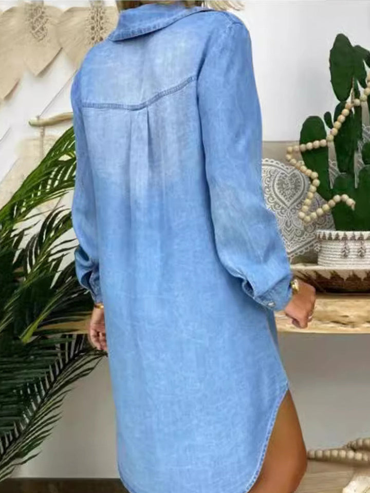 Donna | Robe Chemise en Jean Casual Élégante