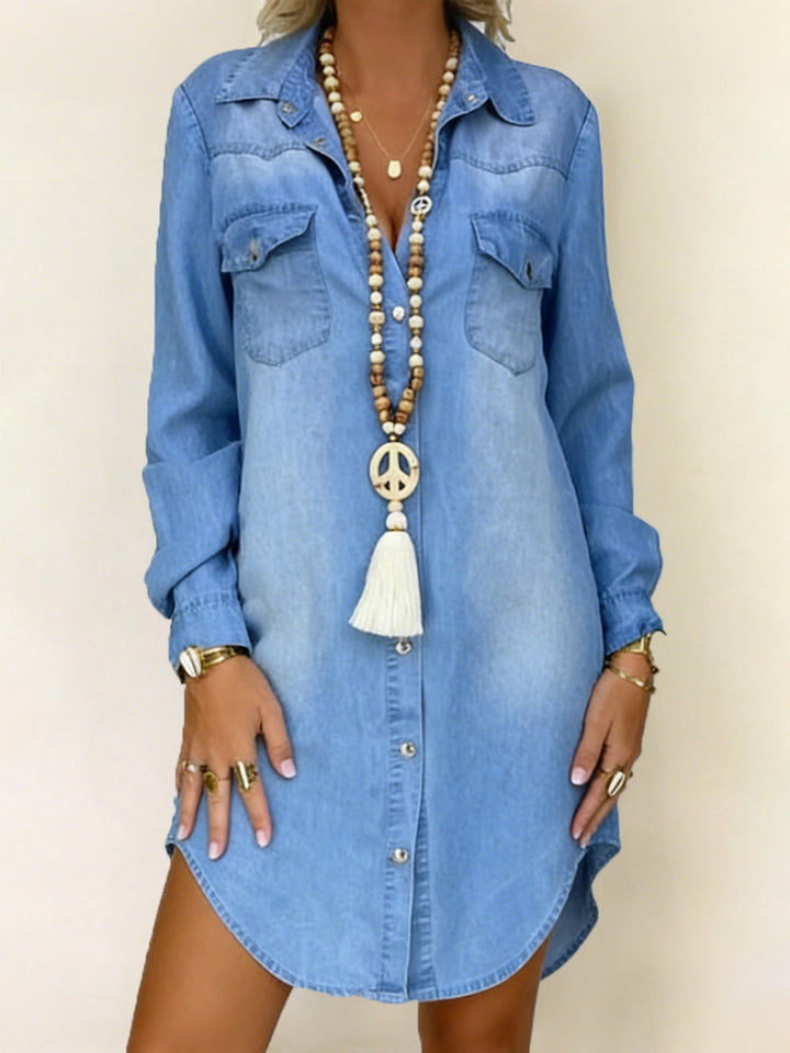 Donna | Robe Chemise en Jean Casual Élégante