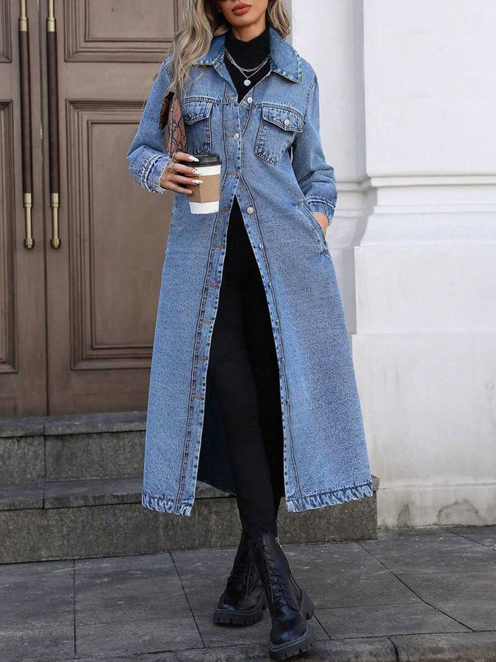 Maya | Veste en jean longue et élégante