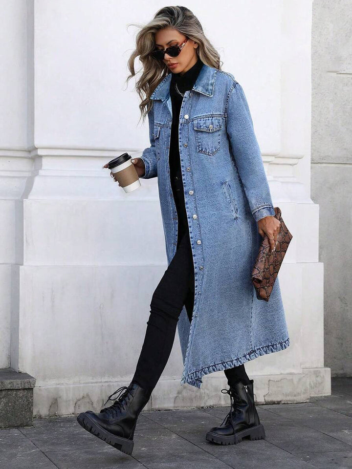 Maya | Veste en jean longue et élégante