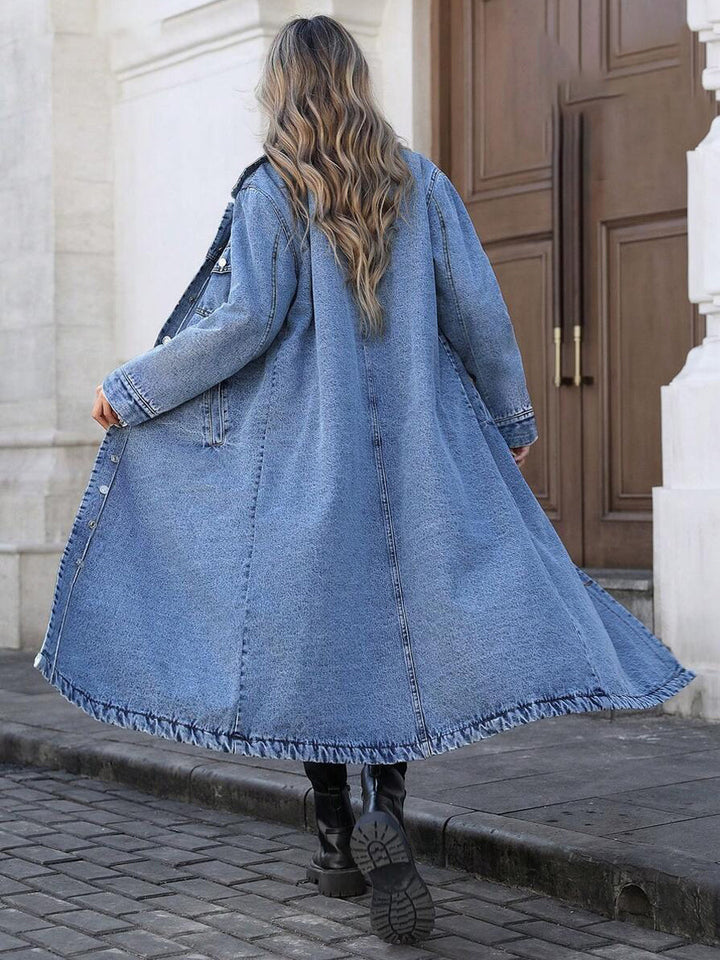 Maya | Veste en jean longue et élégante