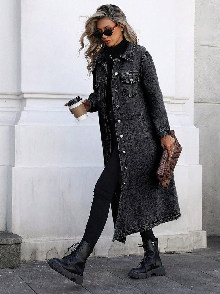 Maya | Veste en jean longue et élégante