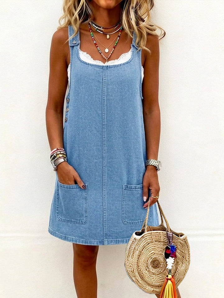 Lisa | Robe Décontractée à Bretelles en Denim