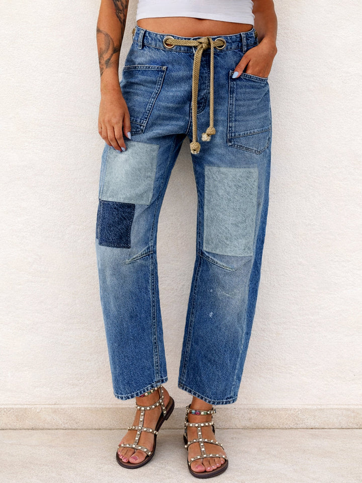 Margaret | Jeans Patchwork avec Corde
