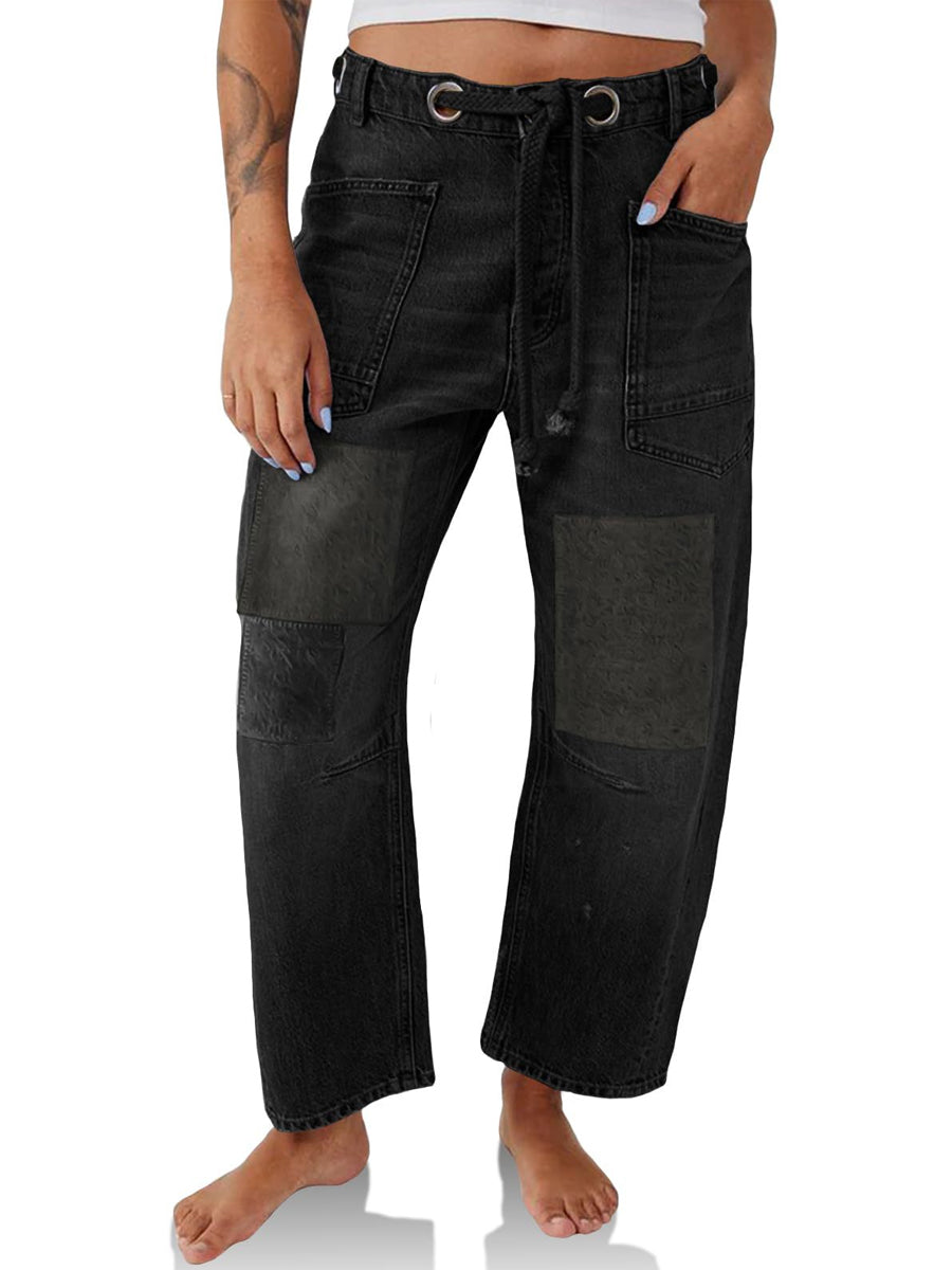 Margaret | Jeans Patchwork avec Corde